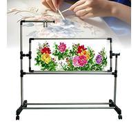 Embroidery Stand, Adjustable Cross Stitch Floor Frame with 360° Rotation Pulley, Needlework Craft Holder for Needlework Sewing Craft Projects