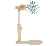 Embroidery Stand Adjustable Embroidery Hoop Holder Frames and Stand Natural Beech Wood Hands Free Sewing Craft Embroidery Tools for Arts Crafts Sewing Needlework Cross Stitch Frame (Set 2)