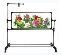 Embroidery Stand for Needlework and Cross Stitch - Height Adjustable, 360° Rotated Pulley, Craft Sewing Holder, Floor Frame, Lap Table