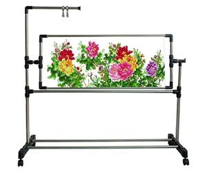 Embroidery Stand with Wheels, Height Adjustable Freestanding Floor Holder for Sewing, Needlepoint & Cross Stitch