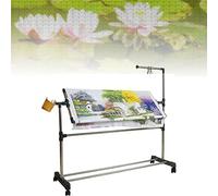 Embroidery Stand with Wheels, Height Adjustable Needlework Floor Frame, Stainless Steel Cross Stitch Craft Holder for Art and Sewing