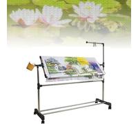 Embroidery Stand with Wheels, Height Adjustable, Stainless Steel & PVC, White, Rectangular, Perfect for Cross Stitch, Tapestry & Embroidery