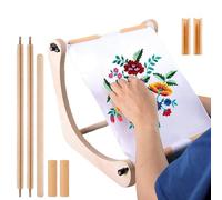Embroidery Stand - Wood Adjustable Holder, Sewing Frame with Rotating Clamp, Needlework Display Tool for Stitching Tables Crochet Chairs Tapestry Work Travel Beds Sofas Home Use