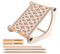 Embroidery Stand Wooden Embroidery Frame Adjustable Embroideries Tapestry Scroll Frame Sewing Accessories with 3 Sets of Wooden Poles for Needlework Display Stitching Tables Crochet Chai