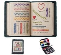 Embroidery Stitch Book, 2026 New Embroidery Stitch Book for Beginners, Portable High-Density Linen Sampler Kit with Complete Needle Thread Toolkit & Instructional Tutorial for Home Travel (1pcs)