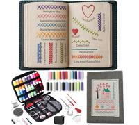 Embroidery Stitch Book, Creative Embroidery Sewing Guide with Needle Thread Tool, Sewing Books for Beginners, Portable Travel Mini Sewing Kit for Beginner Sewing Enthusiast
