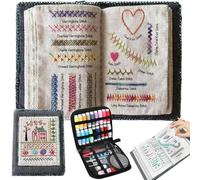 Embroidery Stitch Book Kit, 2026 New Complete DIY Sewing Books of Stitches with Tools & Tutorials, Portable Stitch Sample Book of All Scenario Practice for Beginners, Craft Lovers, Unique Gift