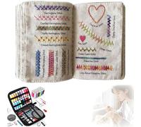 Embroidery Stitch Book Kit - 2026 New DIY Stitch Book with 86-Piece Sewing Tool for Beginners, Instructional Tutorial on Embroidery Stitches