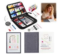 Embroidery Stitch Book Kit, DIY Embroidery Sewing Guide with Needle Thread Tool, Creative Embroidery Stitch Sampler Book, Portable Travel Mini Sewing Kit with a Toolkit for Beginner Craft Lovers