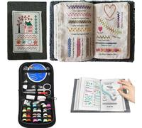 Embroidery Stitch Book Kit for Beginners, Portable Embroidery Sampler Book with Complete Sewing Tools and Step Instructions for DIY Craft Lovers (108 Stitches)