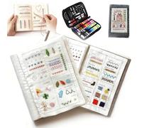 Embroidery Stitch Book Kit, Portable All Scenario Embroidery Stitch Book, Comes with a Complete Toolkit and Instructional Tutorial, Perfect for Beginners and Craft Lovers
