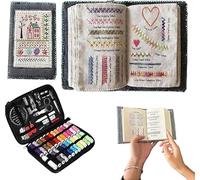 Embroidery Stitch Book Kit, Portable All Scenario Embroidery Stitch Book,Embroidery kit,Comes with a Complete Toolkit and Instructional Tutorial,for Beginners and Craft Lovers