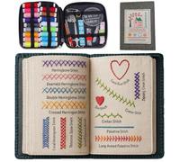 Embroidery Stitch Book Kit Portable Sewing Set with Tools & Tutorial Embroidery Sampler Book Ideal Beginner Craft Lovers Gift (86 Stitches)