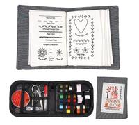 Embroidery Stitch Book Kit with Threads, Sewing Box and Needle Threader