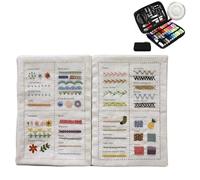 Embroidery Stitch Book & Sewing Kit for Beginners Portable Travel Mini Craft Set with Structured Guide for Creative DIY Projects (Set a)