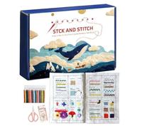 Embroidery Stitche Book with Toolkit And Tutorial | DIY High-Density Linen Stitche Books Set with 143 Stitches Step Tutorials, Sewing Practice Guide for Beginners Adults Hobby Crafting Family Knitting
