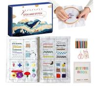 Embroidery Stitches Book - Portable Linen Crafts Accessories, Toolkit and Tutorial Guide, Beginners Stitching Details, Learning Hobby Art Category Feature, Crafts Travel Activity Indoor Party Holiday