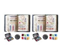 Embroidery Stitches Book & Starter Kit for Beginners Adults, Complete Hand Embroidery Kit with Tools, Thread, Patterns, Portable Travel Craft Set for Needlepoint,Cross Stitch Learning, DIY Sewing Gift