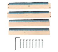 Embroidery Strip Frame 4 Sides 15.7in Wide, Rug Hooking Frame with Outward Facing Needles, Sturdy Solidwood Punch Needle Frame for Tufting Cross Stitch with Screws and