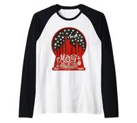 Embroidery Style, Merry christmas new york skyline in globe Raglan Baseball Tee
