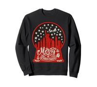 Embroidery Style, Merry christmas new york skyline in globe Sweatshirt