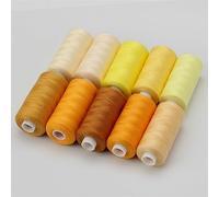 Embroidery Thread 10Roll/Set Sewing Thread Machine Hand Embroidery Polyester Strong Sturdy Needlework Accessories(Yellow)