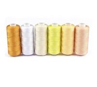 Embroidery Thread 6 Colors/Set Yarn Sewing Thread Roll Machine Hand Embroidery 400 Yard Each Spool Polyester Sturdy for Home Kit for Craft(Light Series)