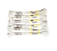 Embroidery Thread 6 Piece Set Light Effect High Sheen Metallic Embroidery Floss Cross Stitch Thread 8 Meters Long Strands Skein for Craft(Silver 6PCS)