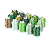 Embroidery Thread Embroidery Machine Threads 15 Options Colors Set Polyester 40WT 120D Thread for Sewing for Craft(Green)