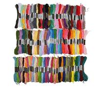 Embroidery Thread Floss 100 Colors Glossy Hand Feel Premium Cotton 8 Meters Per Skein Bright Rich Colors for DIY Craft Bracelet Making Needlework Projects