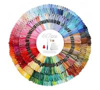 Embroidery Thread Friendship Bracelet String Premium Rainbow Color Floss Bobbins Needl Epoint Thread Variegated Floas for Cross Stitch, Hand Embroidery, String Art (447 Colors + Accessories)