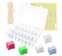 Embroidery Thread Organiser Set, 153Pcs Cross Stitch Accessories Colored Plastic Floss Bobbins Thread Storage Box, DIY Craft Sewing Cross Stitch Storage with Bobbin Winder Floss Number Stickers