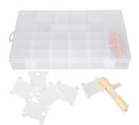 Embroidery Thread Organizer, Transparent Plastic Winding Plate Bobbin Winder Cross Stitch Thread Storage Box Tools with 36 Grids for Sewing Storage