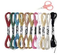 Embroidery Threads 11 Skeins Glitter Metallic Embroidery Floss Cross Stitch Thread for Adults, BeginnersSewing, Embroidery DIY Craft, Making Yarn Craft String Art Supplies