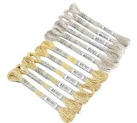 Embroidery Threads 3 Set 12 Pieces/Set Metallic Embroidery Floss 8meters/Floss No.25 Strands for Cross Stitch Shining Thread(Set 7)