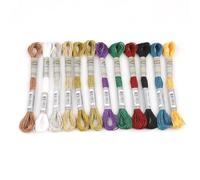 Embroidery Threads 3 Set 12 Pieces/Set Metallic Embroidery Floss 8meters/Floss No.25 Strands for Cross Stitch Shining Thread(Set 1)