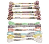 Embroidery Threads 3 Set 12 Pieces/Set Metallic Embroidery Floss 8meters/Floss No.25 Strands for Cross Stitch Shining Thread(Set 2-1)