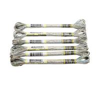 Embroidery Threads 6 Piece Set Light Effect High Sheen Metallic Embroidery Floss Cross Stitch Thread 8 Meters Long Strands(Ocean Surise n6PCS)
