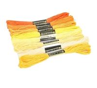 Embroidery Threads 8PCS Cross Stitch Thread Embroidery Rainbow Color Floss Supplies Beginner Yarn Making Kit 7.5M(Yellow)