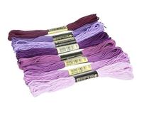 Embroidery Threads 8PCS Cross Stitch Thread Embroidery Rainbow Color Floss Supplies Beginner Yarn Making Kit 7.5M(Purple)