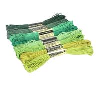 Embroidery Threads 8PCS Cross Stitch Thread Embroidery Rainbow Color Floss Supplies Beginner Yarn Making Kit 7.5M(Green)