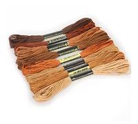 Embroidery Threads 8Pcs Multicolor Anchor Similar Thread Cross Stitch Cotton Sewing Skeins Embroidery Floss Kit DIY Tools Craft(Brown)