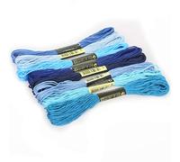 Embroidery Threads 8Pcs Multicolor Anchor Similar Thread Cross Stitch Cotton Sewing Skeins Embroidery Floss Kit DIY Tools Craft(Blue)