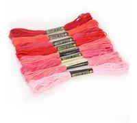 Embroidery Threads 8Pcs Multicolor Anchor Similar Thread Cross Stitch Cotton Sewing Skeins Embroidery Floss Kit DIY Tools Craft(Red)