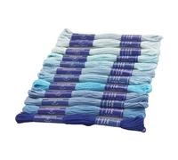 Embroidery Threads Cotton Embroidery Floss 12 Colors Box Double Mercerized Cross Stitch Thread 8 Meter Long Skein(Blues 418)