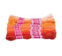 Embroidery Threads Cross Stitch Thread The Unique Style 6 Cotton Embroidery Floss Sewing Skeins Craft Dofferent Gradient Color(Orange)
