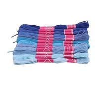 Embroidery Threads Cross Stitch Thread The Unique Style 6 Cotton Embroidery Floss Sewing Skeins Craft Dofferent Gradient Color(Blue)