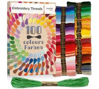 Embroidery Threads Set 100 Colours 5m Each : Sewing Thread Kit for Friendship Bracelet Making, Crafting, Weaving, Cross Stitch - Inovida