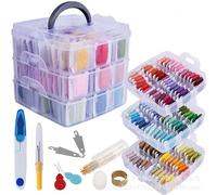 Embroidery Threads The Embroidery Tool Set and The Thread Have Been Wound Around The Board and Packed in A Plastic Box with Tools(150 Colors)