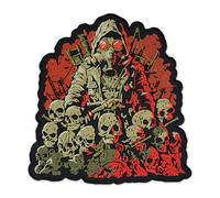 EMBROVERSE Apocalyptic Stalker Back Patch - Post Nuclear Gas Mask Warrior, Skulls Army Premium Red Wasteland Art, Embroidered Large Iron-On Patch - 19.6 x 20.3 cm (7.7 x 8 inches)